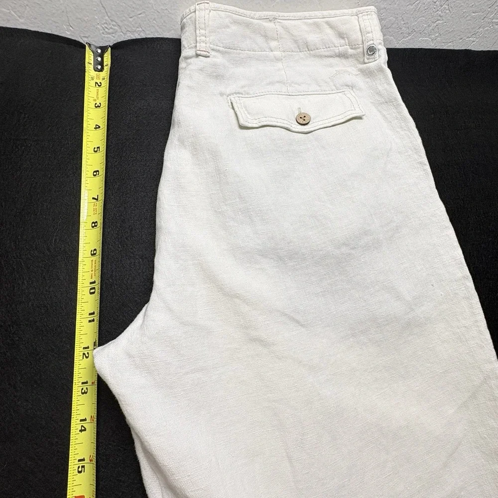 TOMMY BAHAMA Men Relax Fit Linen Straight Pants Sz 35 Ivory Travel Vacation 1A-4